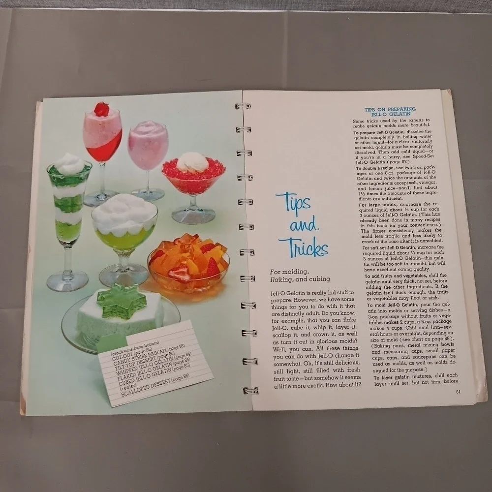 VTG Cookbook JOYS OF JELL-O Jello Gelatin Dessert 2nd Printing Spiral Bound 95pg